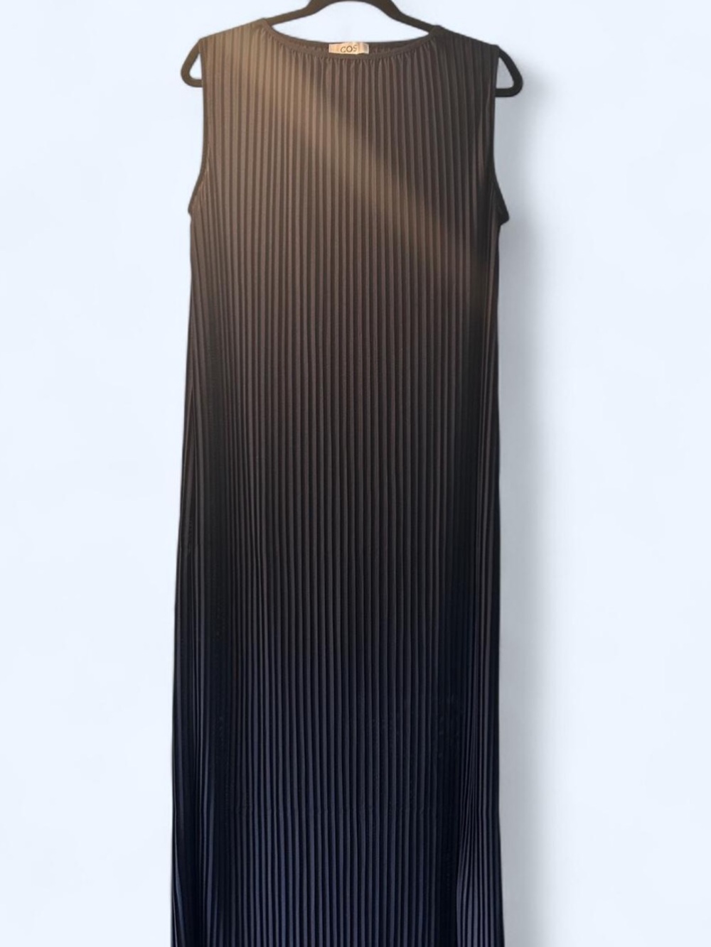 COS Navy Sleeveless Pleated Maxi Dress - Picture 2 of 6
